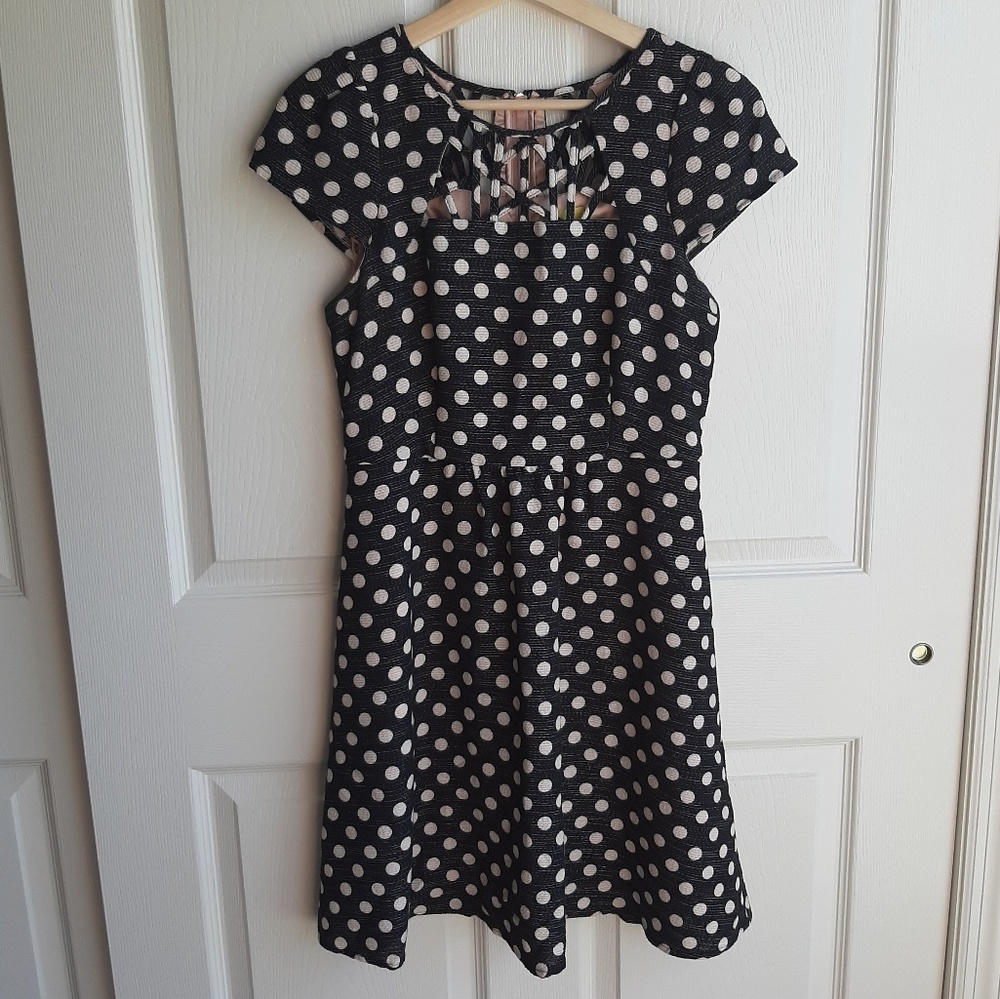 Anthropologie Black and White Polka Dot Dress